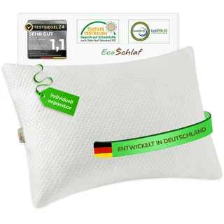 EcoSchlaf® Airflow Kopfkissen – Orthopädisches Kissen – Seitenschläferkissen Nackenkissen aus Memory Foam – Ergonomisches Nackenstützkissen – Nackenschmerzen – Seitenschläfer Pillow – Schlafkissen