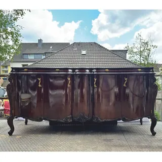 Casa Padrino Luxus Barock Sideboard mit 4 Türen Dunkelbraun 240 cm - Barock Möbel