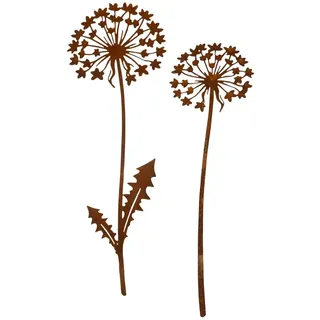 Crunier Rost Gartenstecker Metall Set, Gartenstecker Pusteblume Deko | Frühlings Blumenstecker, Gartendeko Für Draußen Wetterfest zur Dekoration von Gärten, Terrassen, Höfen, Parks, Ästen