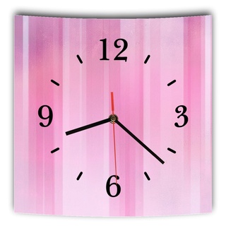 Homeyourself LAUTLOSE Designer Wanduhr mit Spruch Rosa Pink gestreift grau weiß modern Dekoschild Abstrakt Bild 29,5 x 28cm