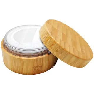 30G (30ML)/1oz leerer Bambus loser Pulver Fall kosmetische Gläser Make-up Speicher Halter Behälter Spender mit Sieb und Schwamm Puff
