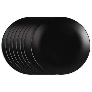 HIT Trading Speiseteller Ø 27 cm Schwarz 8er Set