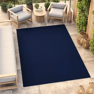 TAPISO Mono Teppich Kurzflor Indoor Outdoor UV-beständig Dunkelblau Einfarbig Wohnzimmer Schlafzimmer Kinderzimmer Modern Design ÖKO-TEX 300 x 400 cm