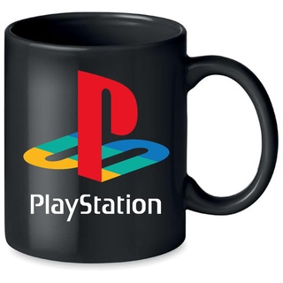 Tasse Playstation Logo Print Schwarz