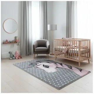 KADIMA DESIGN Kinderteppich Waschbar Einhorn TASNA Strapazierfähig OEKO-TEX | Gr.: 160 x 230 cm