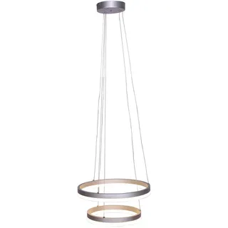 SalesFever Hängelampe 2-flg. Ø 38 cm rund weiß-chrom