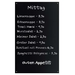 Kreidetafel24 Wetterfeste Kreidetafel 50x100cm Hartschaum Schwarz