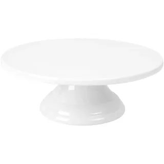 fanquare 10 Zoll Porzellan Kuchenständer, Weiße Runde Kuchenplatte, Vintage Tortenplatte zum Dekorieren, 25cm