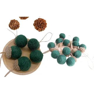 12 Stück Eicheln Anhänger im Scandi-Stil aus Filz, Handmade Herbstdeko Eicheln Filzanhänger Weihnachten Miniatur Weihnachtsdeko Weihnachtlicher Baumschmuck Winterdeko (02)
