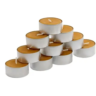Bütic GmbH Bienenwachs Teelichter Ø 38mm in Aluhülle - Naturreine Bienenwachskerzen aus 100% reinem Bienenwachs mit dem typischen Bienenwachsduft, Größe:10er Set