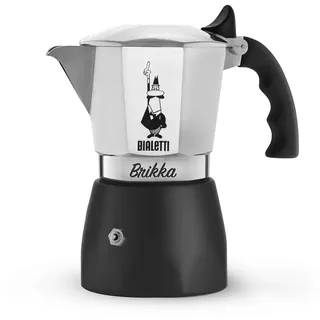 Bialetti Brikka 0,1 l 2 Tassen Schwarz/Silber
