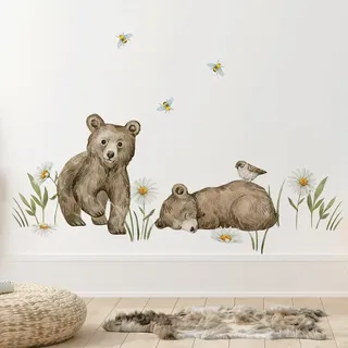 Mica-Mica Waldtiere Wandtattoo fürs Kinderzimmer, Wanddeko, Wandsticker (Large, Bären)