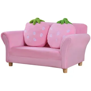Homcom Kindersofa Erdbeere Holz rosa