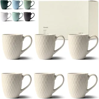 KIVY Tassen Set 6er x 400ml - Große Kaffeetassen Set - Teetassen