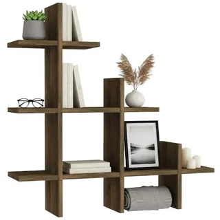 Dmora Regal Dghidott, Gestell, Wandregal, Mehrzweckregale, 82x18h80 cm, Nussbaum