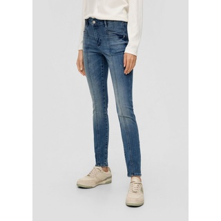 s.Oliver 5-Pocket-Jeans Jeans / Skinny Fit / High Rise / Skinny Leg Destroyes, Ziernaht, Label-Patch blau 36/34