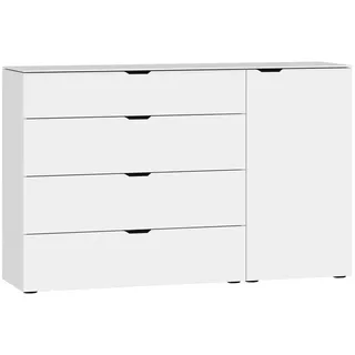 Jutzler Sideboard, Weiß, Kunststoff, 2 Fächer, 4 Schublade(n) Schubladen, 135x87x43 cm, Typenauswahl, in verschiedenen Größen erhältlich, Abdeckplatte aus Glas, Wohnzimmer, Kommoden & Sideboards, Sideboards