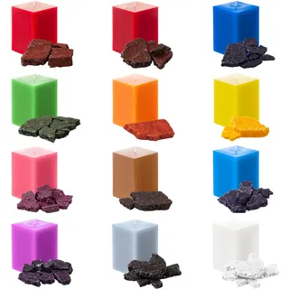 Heveer Kerzenfarben Kerzenwachs Farbe DIY Wachsfarben Kerzenherstellung für Sojawachs Bienenwachs Palmwachs 12 Farben 5g/Farbe