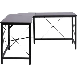 Homcom Computertisch L-Form MDF Schwarz