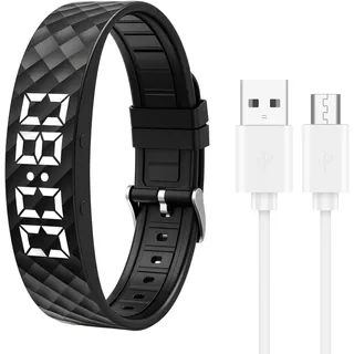 Vibrationswecker Armband mit Starker Vibration für Tiefschläfer | Wecker für Hörgeschädigte, 8 Alarme, USB Aufladbar, Wasserdicht, Ideal für Kinder, Erwachsene, Senioren - vibro band wecker