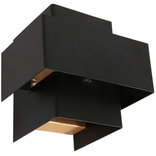 Steinhauer Wandleuchte MURO, Up/Down, 1-flammig, G9, 3W, 2700K, 300lm, dimmbar, schwarz matt / innen gold matt STE-3367ZW