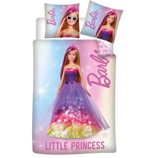 Kinderbettwäsche Kleine Prinzessin Bettwäsche Set Rosa Kinder Wendebettwäsche 100x135cm, Barbie