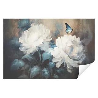 WallArena - Vlies Fototapete Blumen 200x140 cm - Fototapeten - Tapeten - für Wohnzimmer Schlafzimmer - Vliestapete Wandtapete Tapete 3D Effekt- inkl. Kleister - Vintage Natur Aquarell