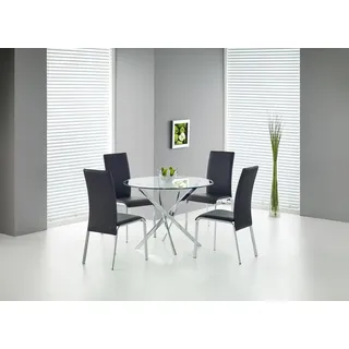 Halmar Runden Glas Esstisch Raymond - transparent / chrom - Transparent