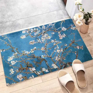 Badezimmerteppich Super Absorbierende Rutschfester Badematte, Badematten Badteppich 40x60cm Badvorleger Extra DüNn Schnelltrocknende Waschbare Badematte Home Rug, Badmatte Bodenmatte Floor Mat Blau