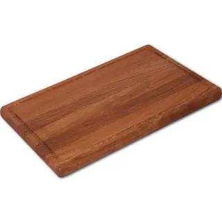 HOFMEISTER® Schneidebrett Eiche 45 x 30 cm mit Saftrille – massives Holzbrett für Küche und Grill, klingenschonend, Handarbeit (1 Stück)