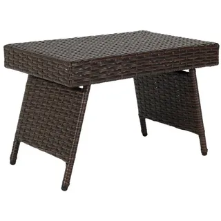Costway Rattantisch Beistelltisch 60 x 40 x 40 cm Braun