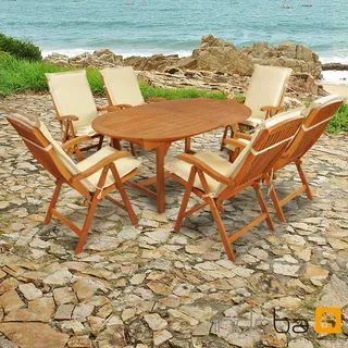 indoba® Gartenmöbel Set 13-teilig ''Sun Flair'' mit Auflagen Premium - beige