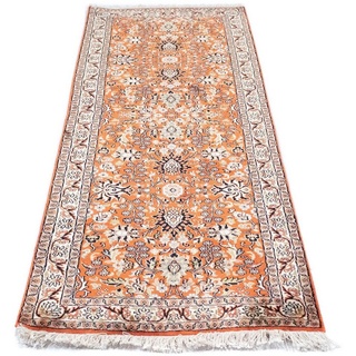 Läufer Kaschmir Seide Teppich handgeknüpft orange, morgenland, rechteckig, Höhe: 6 mm orange