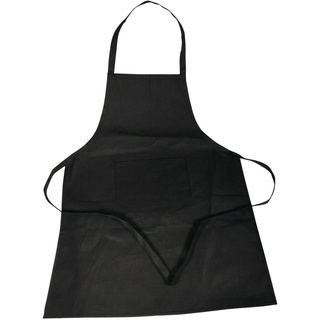 Rayher 38706576 Schürze, mit Tasche, zum Binden, 70 x 95 cm, 100 % Baumwolle, Latzschürze, Kochschürze schwarz, Grillschürze, Küchenschürze