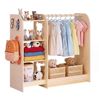 Vevor Kinderkleiderschrank 120 x 40 x 106 cm Multiplexholz natur