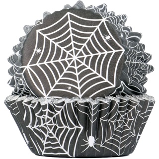 PME Cupcake-förmchen Folienbeschichtet - Halloween Spinnennetz aus Papier, Wegwerfbar