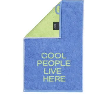 Cawö Badetücher Gästehandtuch Postcard Towel Cool People Live Here Blau (30x50cm)