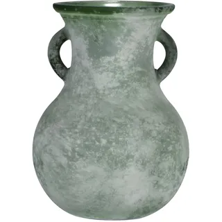 ZHIPINHUI 20,1 cm H grüne Vintage-Vase, Glas, doppelte Ohren, antike Vase, römische Kunst-Vase im frühen Mittelalter, einzigartige antike Marmor-Textur, Glasvase