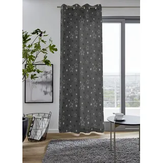 Vorhang MY HOME "STARRY", grau (anthrazit), B:135cm H:235cm, Polyester, Gardinen, bedruckt, blickdicht, verschiedene Größen