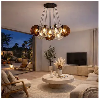 s.luce Pendelleuchte s.luce Orb Cluster Glas-Pendelleuchte 7-flammig 7x40cm Rauch