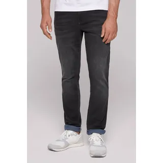 Regular-fit-Jeans CAMP DAVID, Herren, Gr. 33, Länge 30, blau (blau schwarz used jogg), Sweatware, Material: 68% Baumwolle, 16% Polyester, 14% Lyocell, 2% Elasthan, Zusatz: Enthält nichttextile Teile tierischen Ursprungs (Badge), Abriebeffekte, regular fit, Jeans, mit normaler Leibhöhe