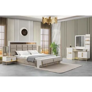 Schlafzimmergarnitur Bettenmöbel Schlafzimmerkombination Schlafzimmer Set 4ltg