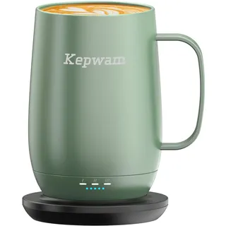 Kepwam Tasse mit Temperaturkontrolle: 590 ml große Kapazität, selbstheizende Kaffeetasse, bis zu 8 Stunden Batterie und heiß bis zu 65 °C