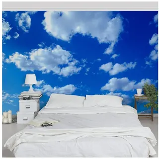 Bilderdepot24 Fototapete Natur Wolkenhimmel 3D-Effekt Natur Blau Weiß Modern Wanddeko, Glatt, Matt, (Vliestapete inkl. Kleister oder selbstklebend), Wohnzimmer Schlafzimmer Küche Flur Motivtapete Vliestapete Wandtapete blau 3.84 m x 2.55 m