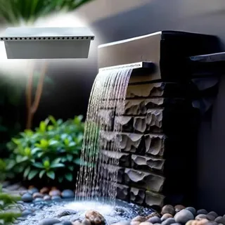 Edelstahl-Wand-Wasserfallbrunnen für Outdoor-Gartendekoration und Terrassenwasserspiele