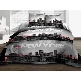 Cosy Collection Housse de couette 220x240 + 2 taies Pur Coton 57 fils NEW YORK