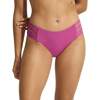 Seafolly Damen Bikinihose mit Mehreren Trägern, Hipster, vollständige Abdeckung Bikini-Unterteile, Eco Collective Hot Pink, 38 - 38