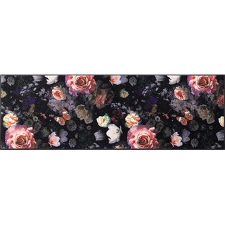 wash+dry Fußmatte, Night Roses 60x180 cm, innen und außen, waschbar