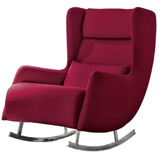 Xlmoebel Schaukelstuhl Luxuriöser Einzelsessel im italienischen Stil aus Echtholz (Einzelsessel), Hergestellt in Europa rot