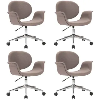 vidaXL Drehbare Esszimmerstühle Taupe Stoff 4er Set
